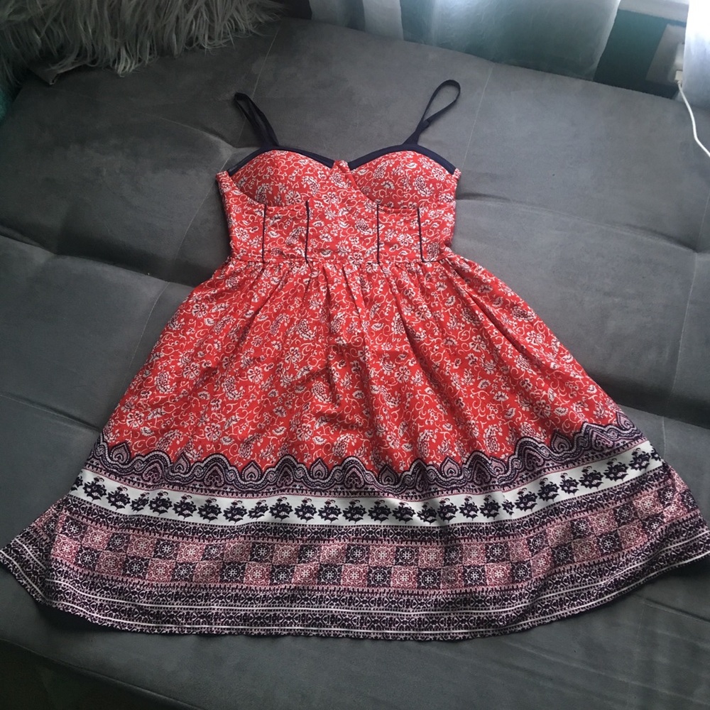 Maurices Fit & Flare Red Light Weight Summer Dress